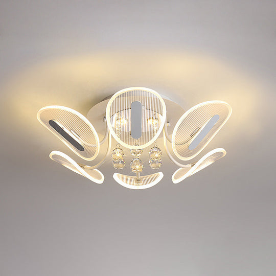 Contemporary Metal Flush Mount Ceiling Light For Bedroom Clear / 25.5 Warm