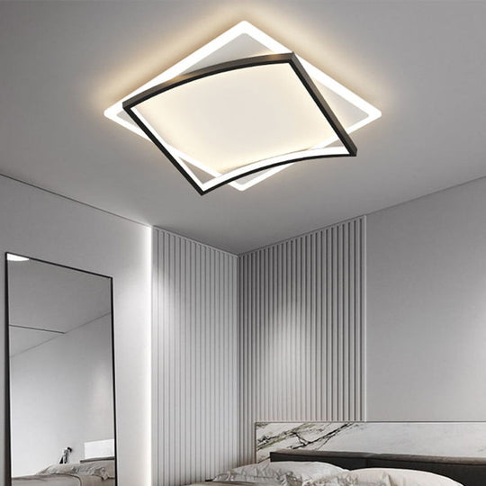 Modern Minimalist Geometric Flush Mount Led Ceiling Light For Bedrooms