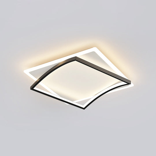Modern Minimalist Geometric Flush Mount Led Ceiling Light For Bedrooms Black / 22 Warm