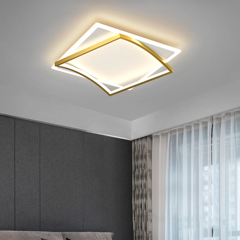 Modern Minimalist Geometric Flush Mount Led Ceiling Light For Bedrooms