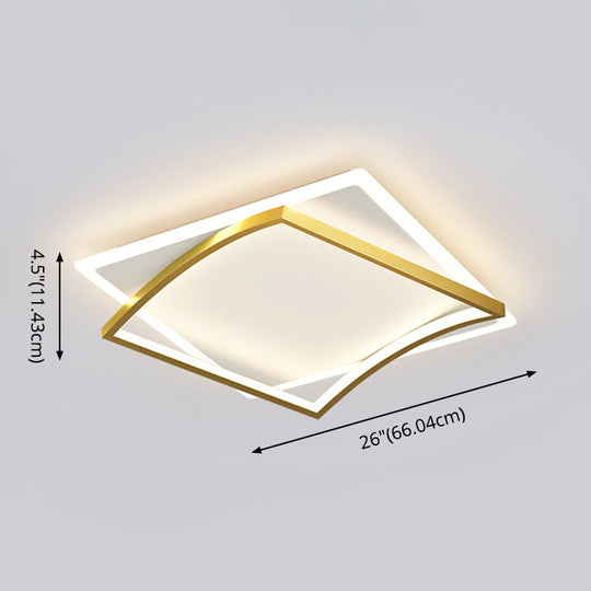 Modern Minimalist Geometric Flush Mount Led Ceiling Light For Bedrooms