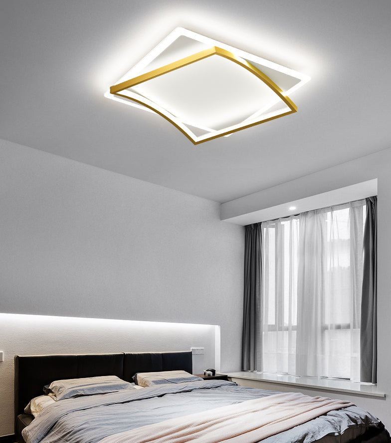 Modern Minimalist Geometric Flush Mount Led Ceiling Light For Bedrooms