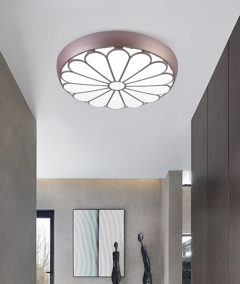 Modern Led Floral Metal Flush Mount Ceiling Lamp For Bedroom Lighting