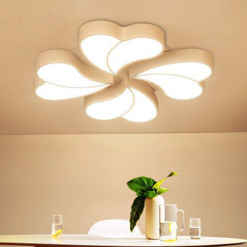 Modern Style White Floral Led Flushmount Ceiling Lamp For Bedroom Lighting / 20.5 Third Gear
