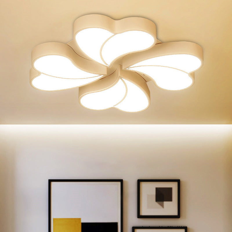 Modern Style White Floral Led Flushmount Ceiling Lamp For Bedroom Lighting