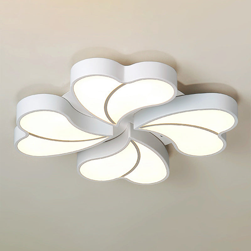 Modern Style White Floral Led Flushmount Ceiling Lamp For Bedroom Lighting