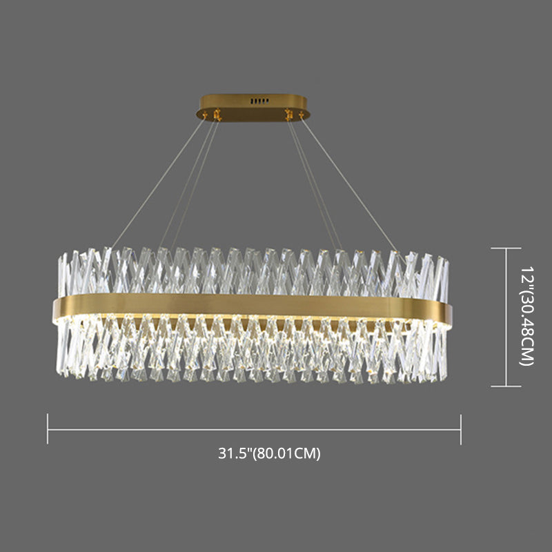Postmodern Geometric K9 Crystal Pendant Light In Gold For Bedroom Or Island With Led
