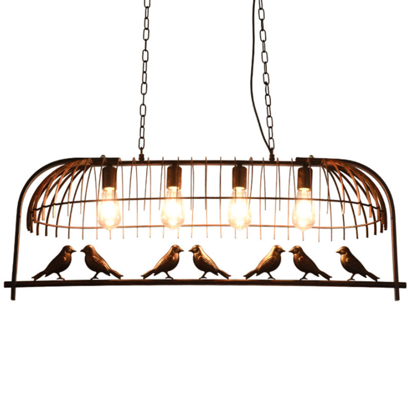 Farmhouse Metal Hanging Birdcage Pendant Light For Dining Room Ceiling And Island