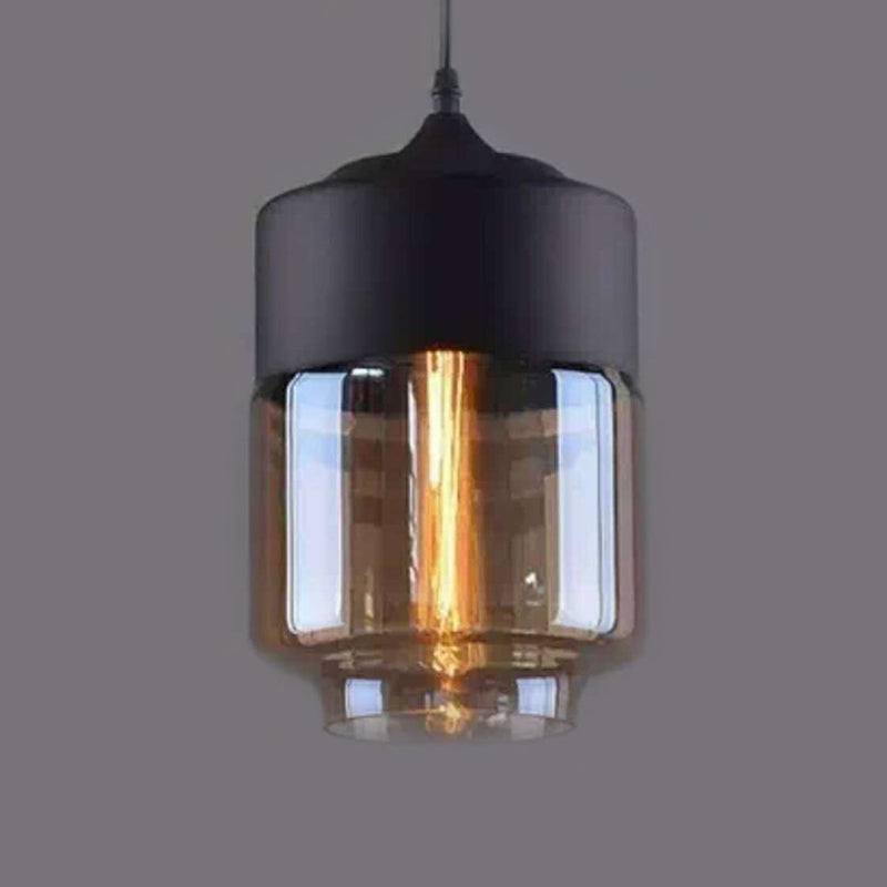 1 Light Pendant Lighting Retro Industrial Style Glass Pendant Ceiling Lights for Restaurant