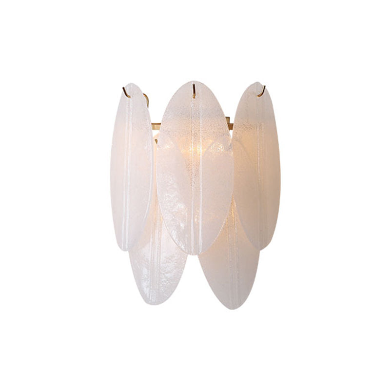 Modern Oval Wall Sconce With 3 White Glass Lights For Hallways