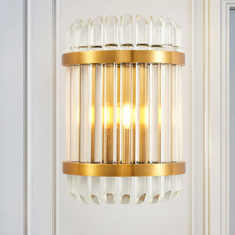 Modern Golden Wall Sconce With Crystal Shade Bedside Mount Light (12/21.5 W) Gold / 12