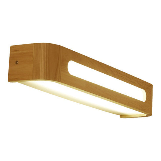 Nordic Minimalist Wood Vanity Light - Rectangular Wall Fixture