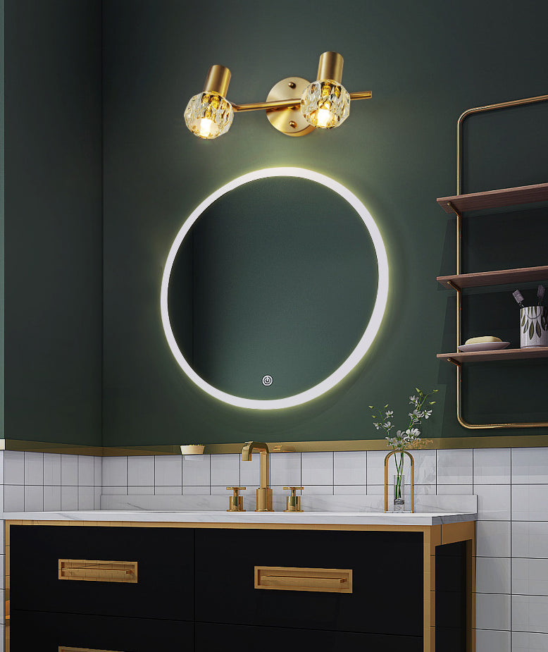 Modern Luxury Circle Vanity Wall Light Fixture - Copper Lighting