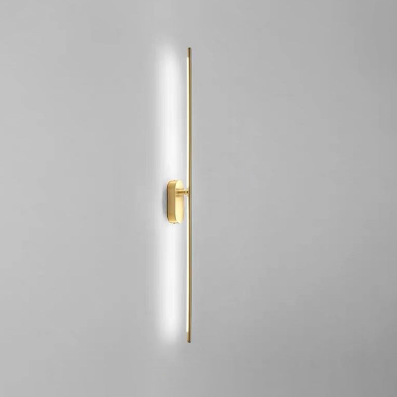 Modern Metal Wall Lamp For Bedroom & Living Room - Linear Strip Lighting 2 / Brass White