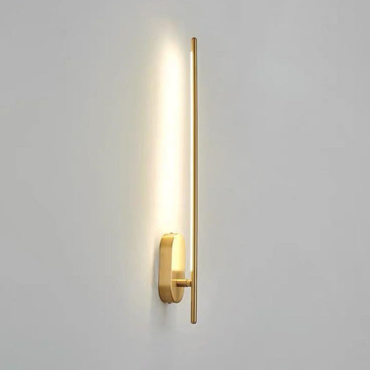 Modern Metal Wall Lamp For Bedroom & Living Room - Linear Strip Lighting 1 / Brass Warm