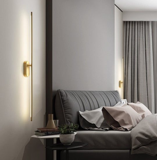 Modern Metal Wall Lamp For Bedroom & Living Room - Linear Strip Lighting