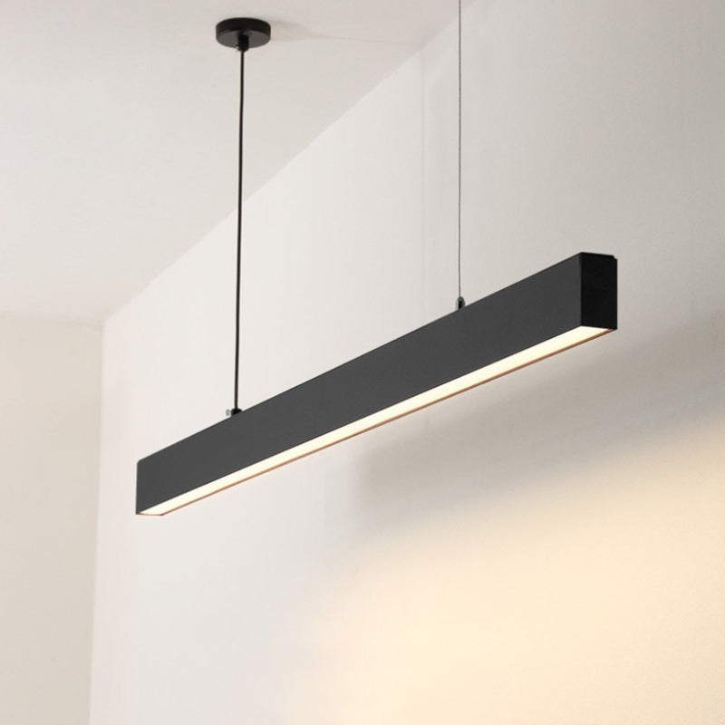 Modern Matte Black Led Dining Room Island Lighting - Simplicity Metal Hanging Light