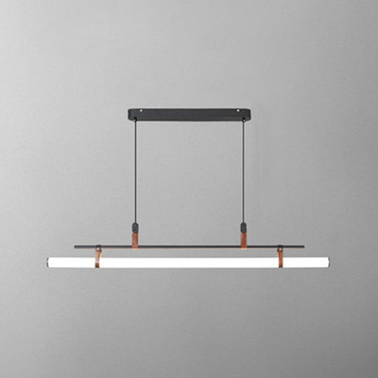 Acrylic Island Pendant Light: Sleek Pole Design With Led: Perfect For Dining Room Black / 47