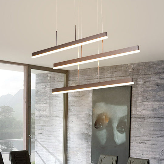 Minimalist Acrylic 3-Tiered Pendant Light For Dining Room Or Kitchen Island - Coffee With Led