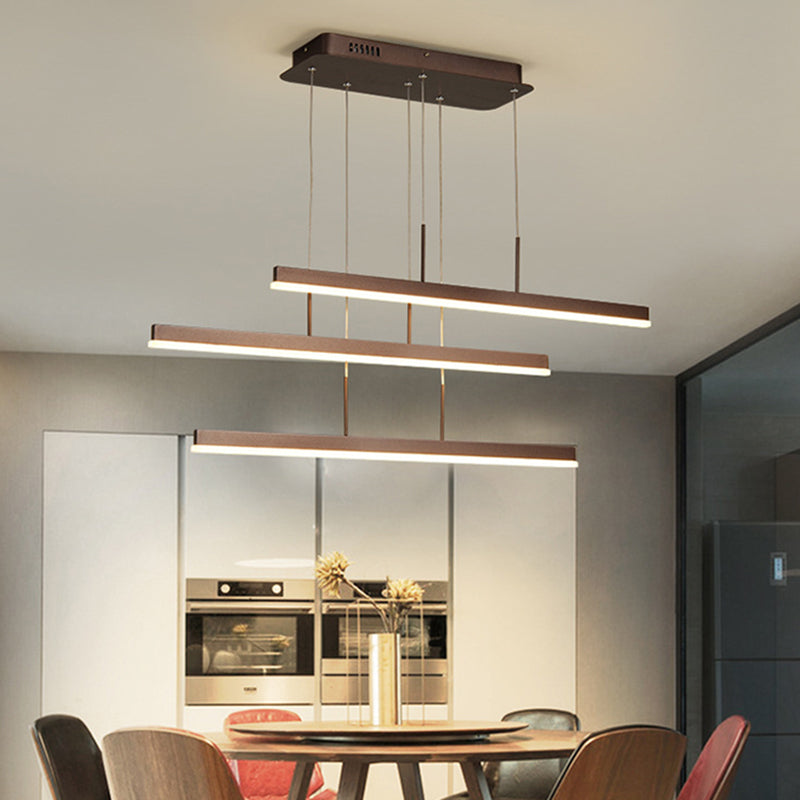 Minimalist Acrylic 3-Tiered Pendant Light For Dining Room Or Kitchen Island - Coffee With Led