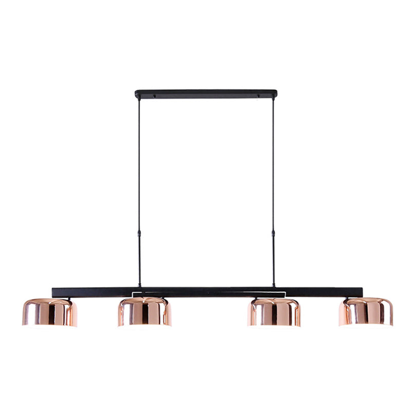 Nordic Led Diner Island Lamp: 4-Light Hanging Fixture With Acrylic Shade