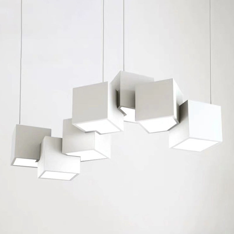 Contemporary Led Island Light Fixture: Metallic Living Room Pendant White / 25.5