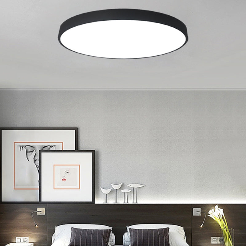Round Nordic Metal Ceiling Lamp With Led Flush Mount Light For Bedrooms