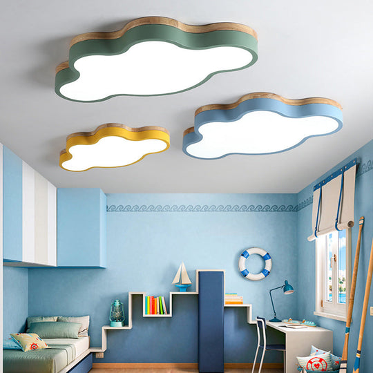 Nordic Cloud Shape Led Flush Mount Ceiling Lamp For Kids Bedroom