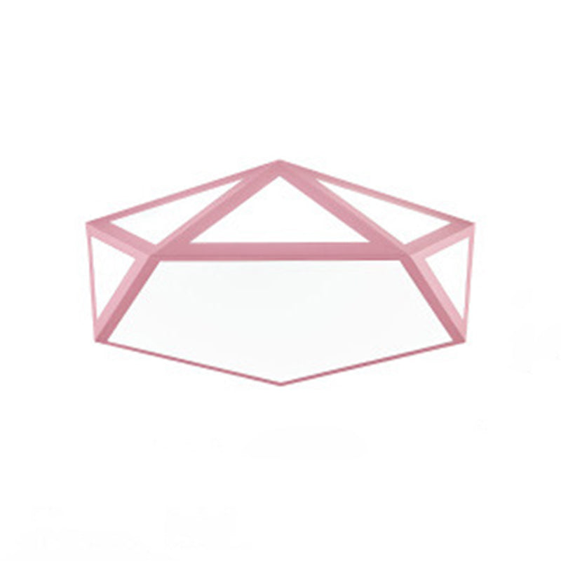 Diamond Nordic Led Ceiling Lamp For Bedroom - Flush Mount Style Pink / 16.5 White
