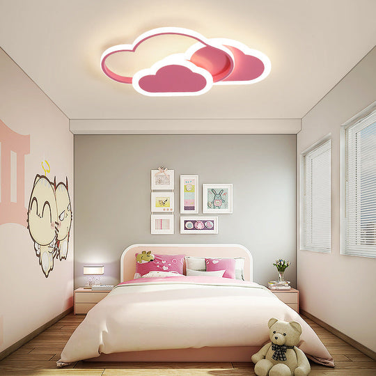 Nordic Cartoon Led Flush Mount Ceiling Lamp For Kids Bedroom