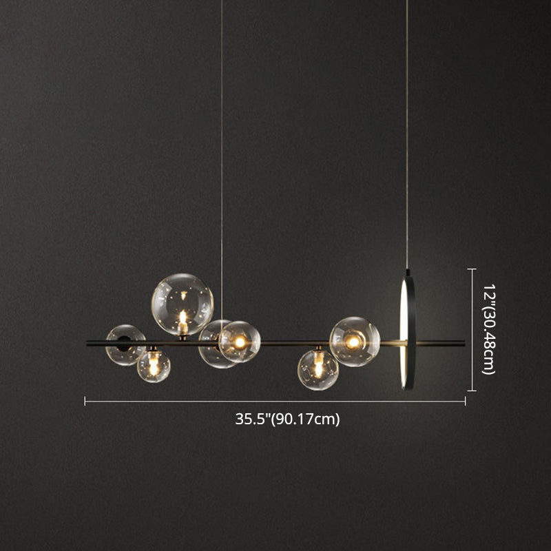 Contemporary Black Glass Pendant Lighting For Dining Table - Island Ceiling Light