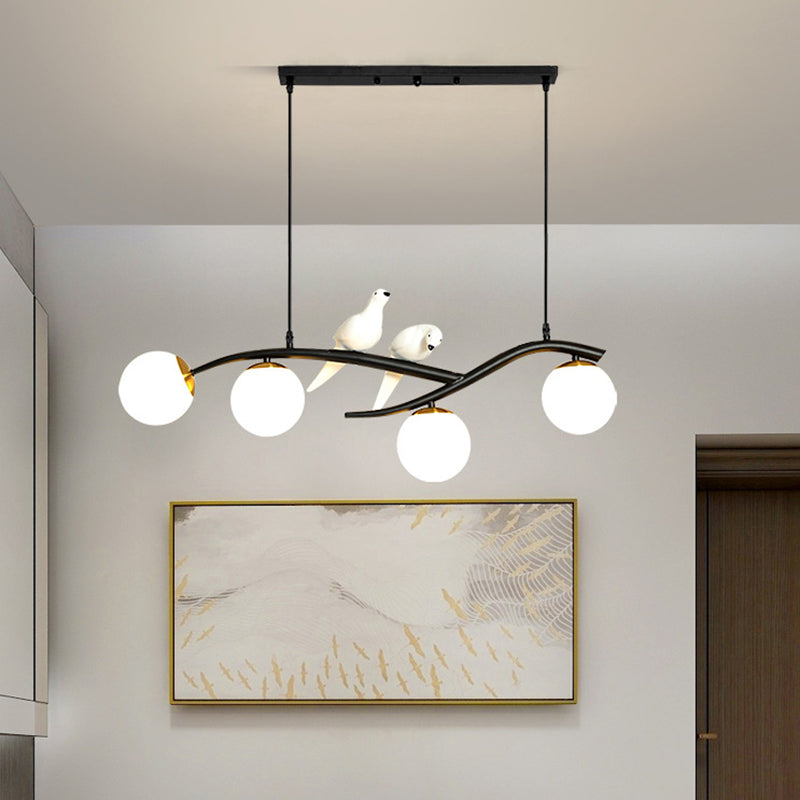 Linear Island Pendant Light With Modern Minimalist Design And Glass Shade For Dining Table - Stylish