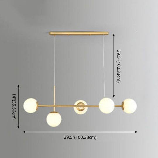 Linear Island Pendant Light With Modern Minimalist Design And Glass Shade For Dining Table - Stylish