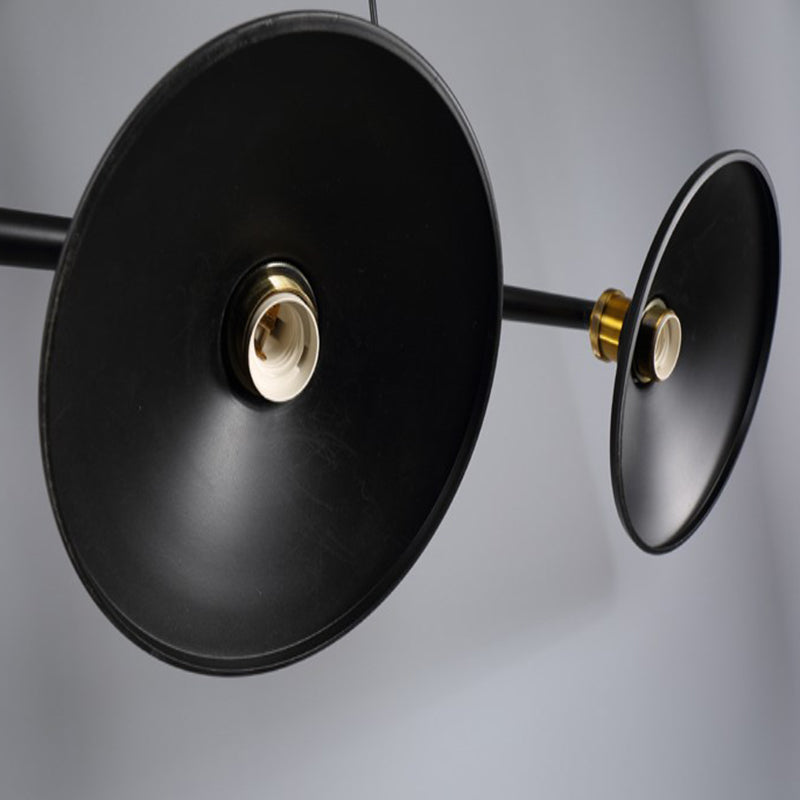 Industrial Black 3-Light Metal Island Pendant With Cone Shade - Perfect For Restaurant Lighting