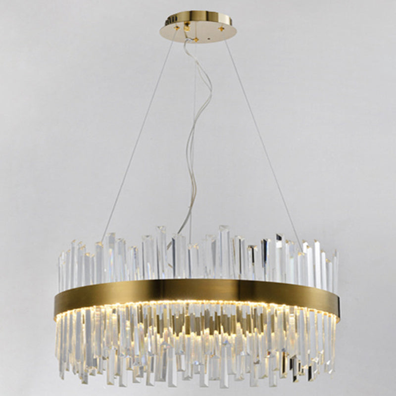 Contemporary Gold Crystal Led Ceiling Light For Dining Room