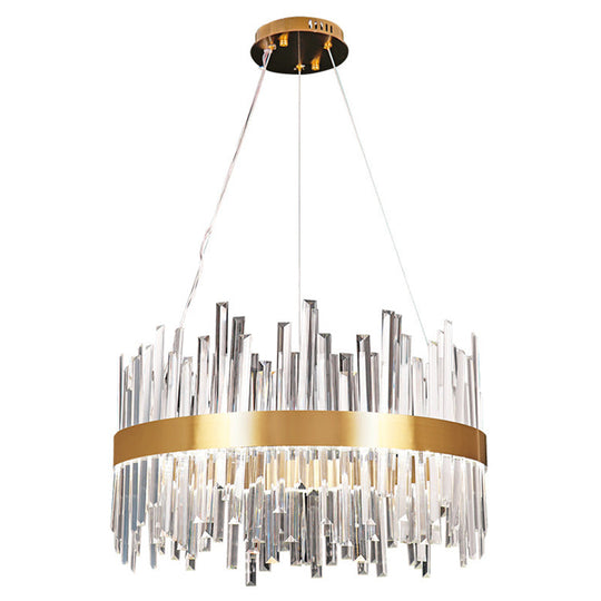 Contemporary Gold Crystal Led Ceiling Light For Dining Room