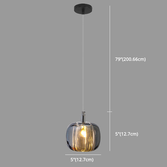 Crystal Melon Dining Room Pendant Light: Postmodern Minimalist Hanging Lamp Kit
