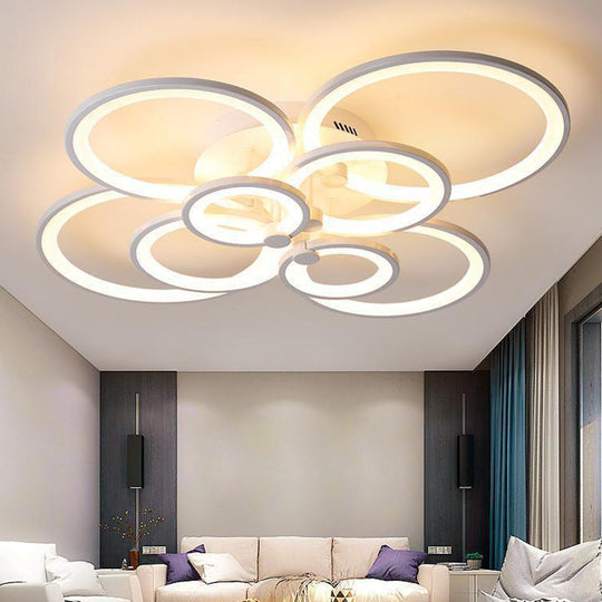 Modern Led Acrylic Flush Mount Ceiling Light For Bedroom