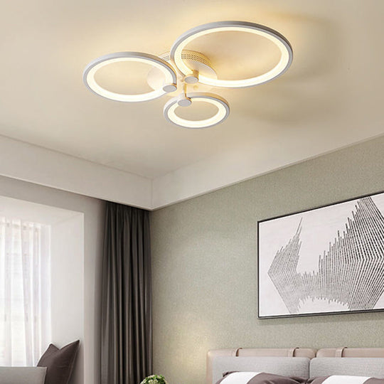 Modern Led Acrylic Flush Mount Ceiling Light For Bedroom 3 / White Warm