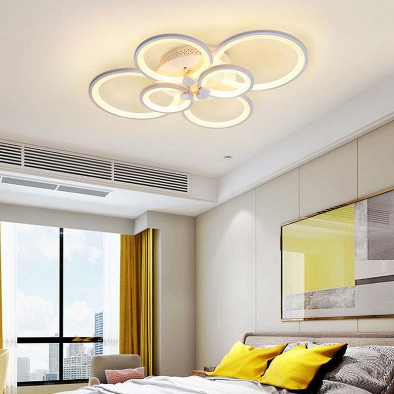 Modern Led Acrylic Flush Mount Ceiling Light For Bedroom 6 / White