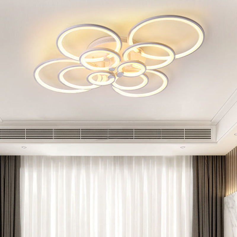 Modern Led Acrylic Flush Mount Ceiling Light For Bedroom 10 / White Warm