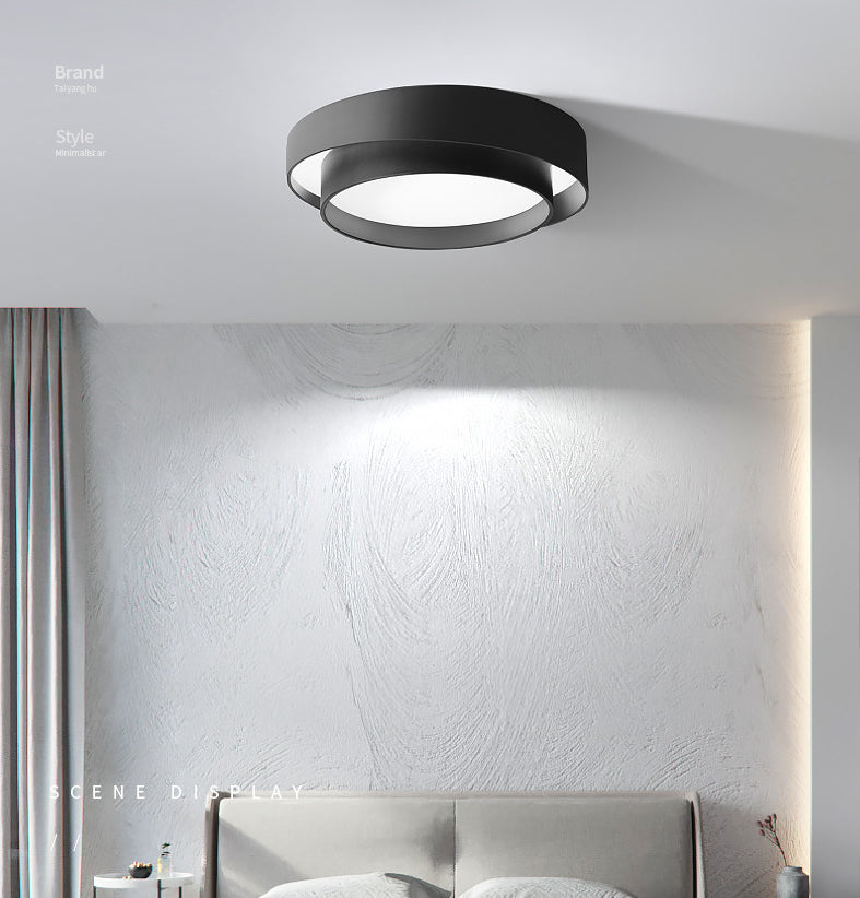 Nordic Style Led Ceiling Flush Mount Light With Acrylic Drum Shade - Ideal For Bedroom