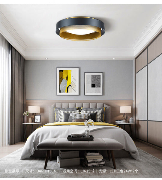 Modern Circular Led Ceiling Light With Domed Diffuser And Mesh Screen