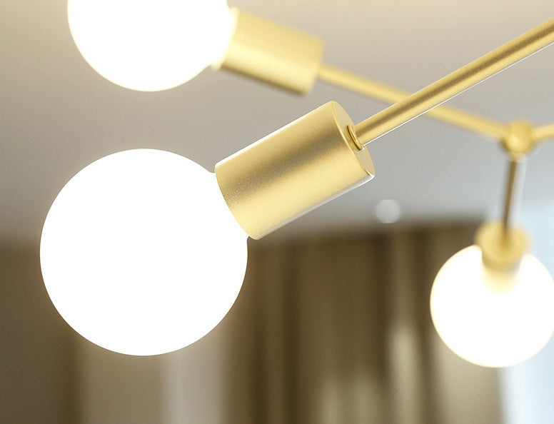 6 Light Branch Hanging Chandelier Light Modern Glass Shade Ceiling Chandelier for Living Room