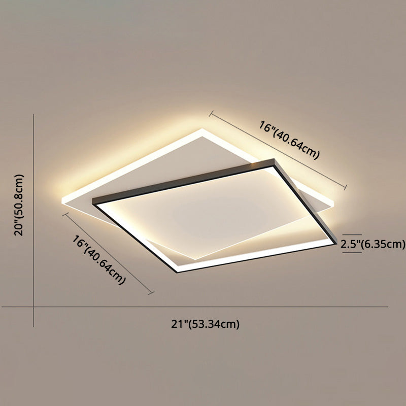 Modern Led Black-White Metal Flush Mount Ceiling Lighting Fixture