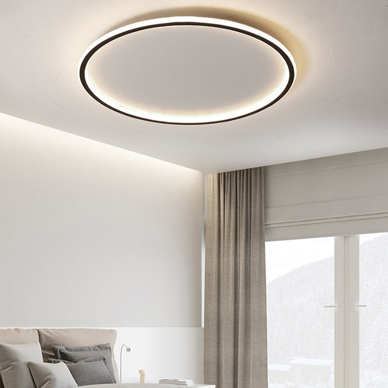 Simple Style Black Acrylic Led Ceiling Flush-Mount Light For Bedroom