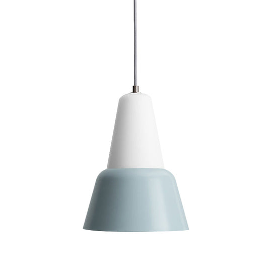 Hanging Macaron Cone Light Fixture - Metal Pendant Ceiling (1 Head 6.5/10.5 Height) In
