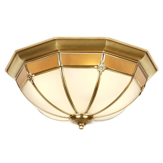 Classic Glass And Brass Ceiling Mount Light Fixture 3 /