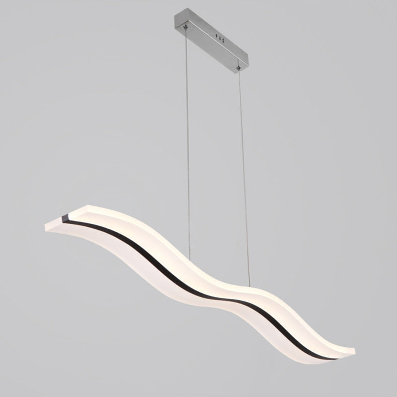Modern Style Led Island Pendant Light With Acrylic Shade White / Natural
