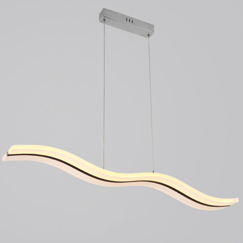 Modern Style Led Island Pendant Light With Acrylic Shade White / Warm